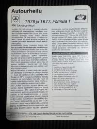 Autourheilu keräilykortti 1976 Formula 1