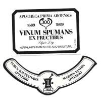 Turun Kauppatorin Apteekki 300 v Vinum Spumans ex Fructibus Elysee Dry    tarra  viinaetiketti
