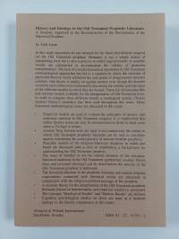 History and ideology in the Old Testament prophetic literature : a semiotic approach to the reconstruction of the proclamation of the historical prophets