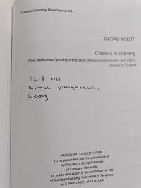 Citizens in training : How institutional youth participation produces bystanders and active citizens in Finland (tekijän omiste)