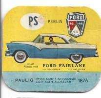 Ford Fairlane  - autokortti, keräilykuva, kahvipakettikuva  -
