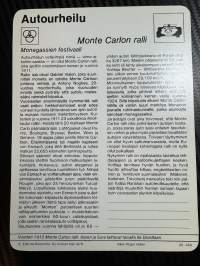 Autourheilu keräilykortti Monte Carlon ralli