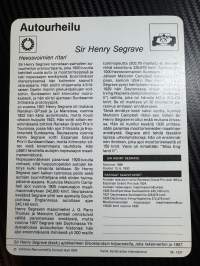Autourheilu keräilykortti Sir Henry Segrave