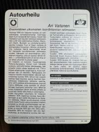 Autourheilu keräilykortti Ari Vatanen