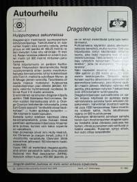 Autourheilu keräilykortti Dragster- ajot