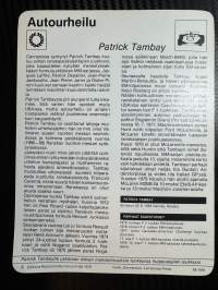 Autourheilu keräilykortti Patrick Tambay