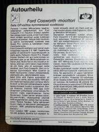 Autourheilu keräilykortti Ford Cosworth -moottori