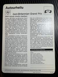Autourheilu keräilykortti Ison- Britannian Grand Prix
