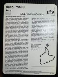 Autourheilu keräilykortti Spa- Francorchamps