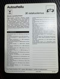 Autourheilu keräilykortti 30 ratakuolemaa