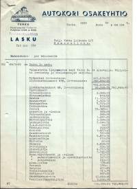 Autokori Oy Turku 1949 - firmalomake