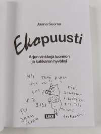 Ekopuusti : Arjen vinkkejä luonnon ja kukkaron hyväksi (signeerattu, tekijän omiste)