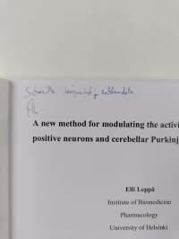 A new method for modulating the acticity of parvalbumin-positive neurons and cerebellar purkinje cells in vivo (tekijän omiste)