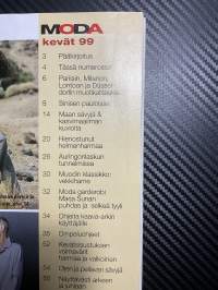 Moda 1999 nr 1, ihana kevätmuoti, sisältää kaava-arkin