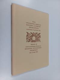 Maisteri- ja tohtoripromootio toukokuun 22 päivänä 1981 = Magister- och doktorspromotionen den 22 maj 1981