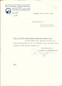 Finlands Induatrikontor Helsingfors  1935  -  firmalomake