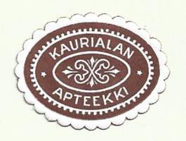 Kaurialan  Apteekki   -  apteekkietiketti apteekkisinetti sinetti paperisinetti