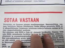 SKDL 1944-1974 julkilausuma 30-vuotisen toiminnan johdosta / tavoitteita