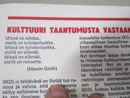 SKDL 1944-1974 julkilausuma 30-vuotisen toiminnan johdosta / tavoitteita