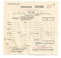 Jauhatuskuitti Turku 1945