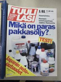 Tuulilasi 1981 nr 1-12 vuosikerta kansiossa (kustantajan myymä alkuperäinen kansio) / annual volume