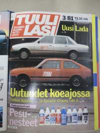 Tuulilasi 1981 nr 1-12 vuosikerta kansiossa (kustantajan myymä alkuperäinen kansio) / annual volume