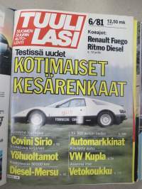 Tuulilasi 1981 nr 1-12 vuosikerta kansiossa (kustantajan myymä alkuperäinen kansio) / annual volume