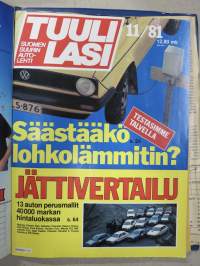Tuulilasi 1981 nr 1-12 vuosikerta kansiossa (kustantajan myymä alkuperäinen kansio) / annual volume