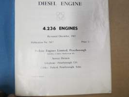 Perkins 4.236 Diesel Engines Handbook -käyttöohjekirja, englanninkielinen