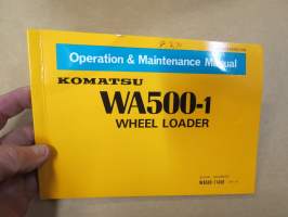 Komatsu WA500-1 Wheel Loader Operation and Manitenance Manual serial numbers WA500-11458 and up -pyöräkuormaaja, käyttö- ja huolto-ohjekirja englanniksi