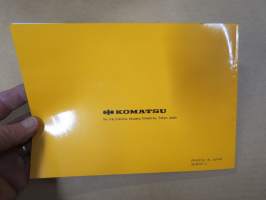 Komatsu WA500-1 Wheel Loader Operation and Manitenance Manual serial numbers WA500-11458 and up -pyöräkuormaaja, käyttö- ja huolto-ohjekirja englanniksi