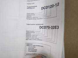 Kalmar DCD 90-160 DCD70-32E3 - 70-40E5 trukki -käyttöohjekirja + liite ECS DCD 40-450 (Electronic Control System)