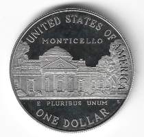 1 Dollar 1993 Thomas Jefferson’s 250th Birthday USAKM 249Hopeaa /26,73 g (900/1000)01-0 (EF-UNC) Proof