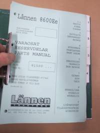 Lännen 8600E / 8600e kaivinkone numerosta 91500... - varaosat / reservdelar / spare parts -alkuperäinen tehtaan varaosaluettelo