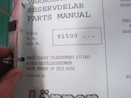 Lännen 8600E / 8600e kaivinkone numerosta 91500... - varaosat / reservdelar / spare parts -alkuperäinen tehtaan varaosaluettelo