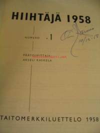 Hiihtäjä taitomerkkiluettelo 1958