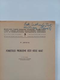 Foneetilisi probleeme eesti keele alalt (signeerattu, tekijän omiste)