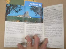 Espanjan yleinen maantiekartta 1960-luvulta + esitteet Costa Brava &amp; Costa Blanca