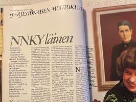 Me Naiset 1974 nro 14 ilmestynyt 5.4.1974, lapsi harrastaa: Mölli Keinonen ja Jussi, Sauna Roadin viimeiset suomalaiset, Kotkan Carmen - Irmeli Mäkelä, Jussi patsas