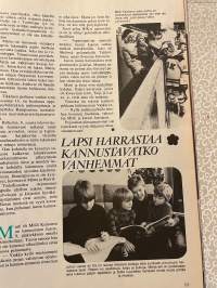 Me Naiset 1974 nro 14 ilmestynyt 5.4.1974, lapsi harrastaa: Mölli Keinonen ja Jussi, Sauna Roadin viimeiset suomalaiset, Kotkan Carmen - Irmeli Mäkelä, Jussi patsas