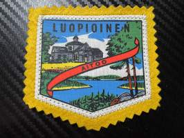 Luopioinen Aitoo -kangasmerkki / matkailumerkki / hihamerkki / badge -pohjaväri Keltainen