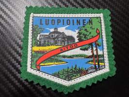 Luopioinen Aitoo -kangasmerkki / matkailumerkki / hihamerkki / badge -pohjaväri Vihreä