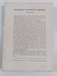President Paasikivis minnen 1939-1940