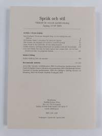 Språk &amp; Stil - Tidskrift för svensk språkforskning 15/2005
