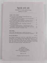 Språk &amp; Stil - Tidskrift för svensk språkforskning 21/2011