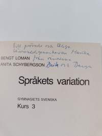 Språkets variation. Gymnasiets svenska. Kurs 3 (signeerattu, tekijän omiste)