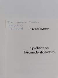 Språktips för läromedelsförfattare (signeerattu, tekijän omiste)