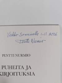 Puheita ja kirjoituksia (signeerattu, tekijän omiste)