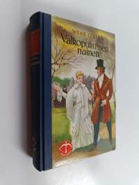 Valkopukuinen nainen