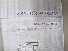 Volvo Penta TD61A,-AG,-AP,-AW, TID61AG, TD71A,-AG,-AP,-AW, TID71A,-AG,-AP dieselmoottorit -käyttöohjekirja (kopio)
